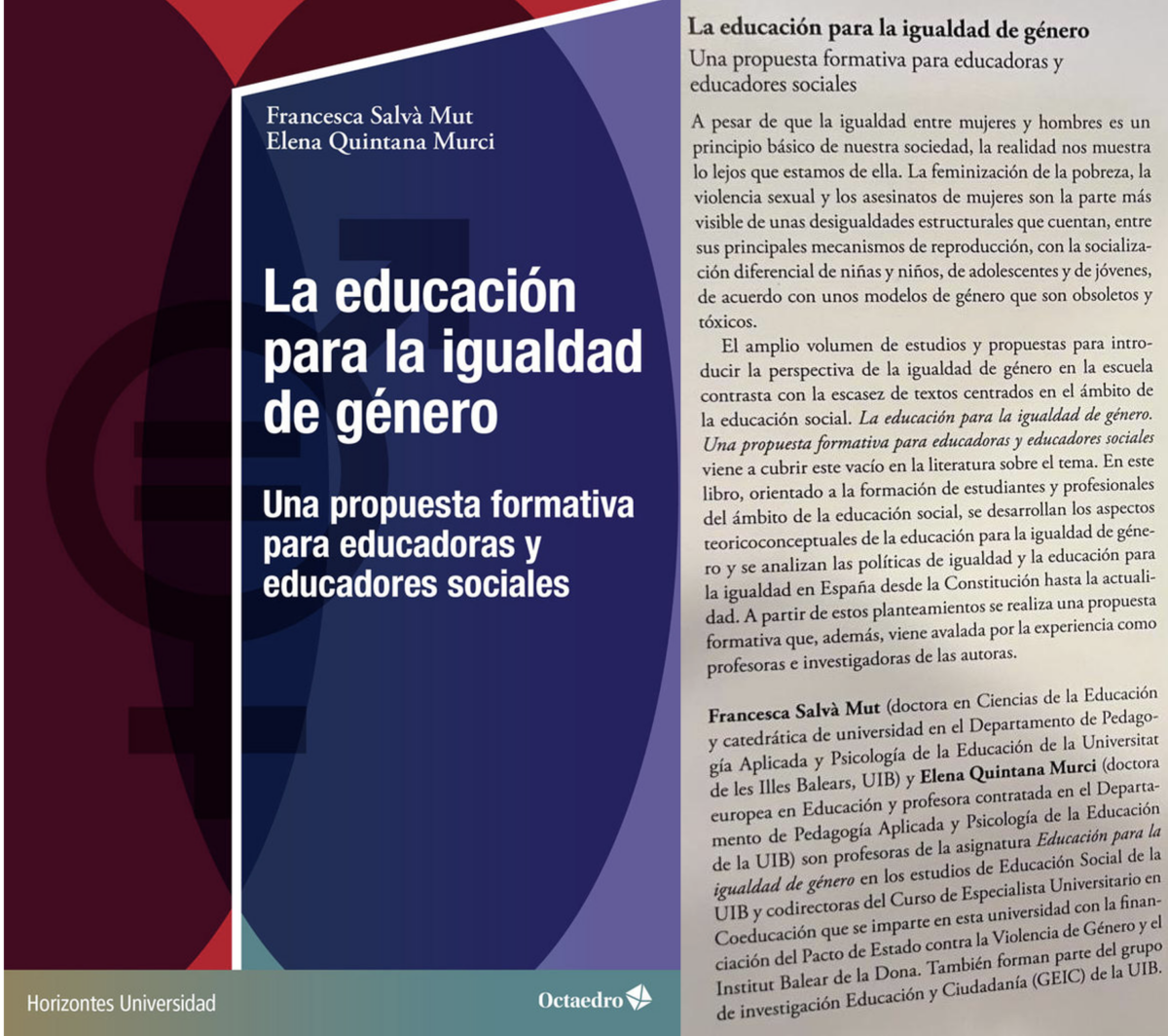 Presentación del libro «La educación para la igualdad de género»